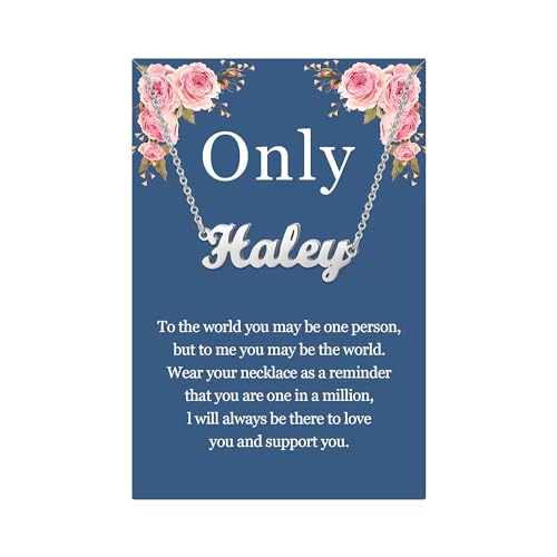 SANNYRA Namenskette, personalisierbar, 18 Karat vergoldet, versilbert, personalisierbar, Schmuckgeschenke für Frauen, Pre-made Name, Edelstahl, Kein Edelstein von SANNYRA