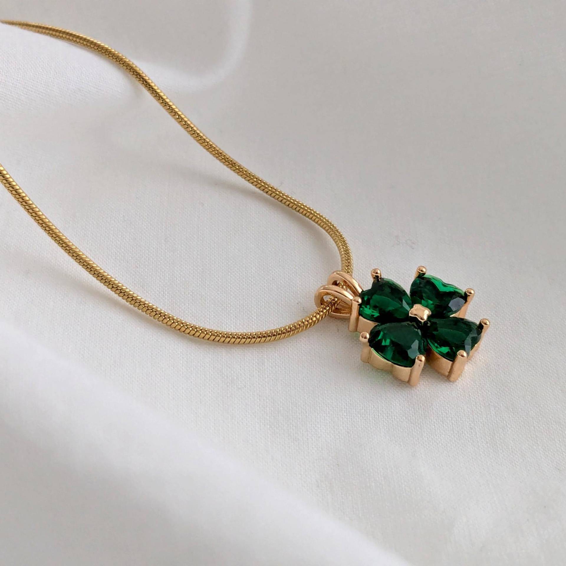 Kleeblattkette | Glückskette Schmuck Mit Kleeblatt Halskette Glücksbringer Geschenk Für Frauen von SANOIA