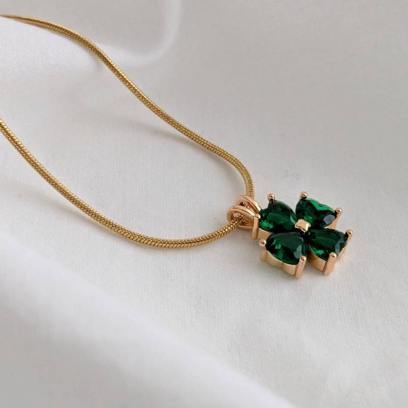 Kleeblattkette | Glückskette Schmuck Mit Kleeblatt Halskette Glücksbringer Geschenk Für Frauen von SANOIA