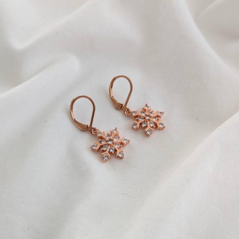 Schneeflocken Ohrringe Roségold | Hängeohrringe Weihnachten Geschenke Für Frauen Schmuck Zu Schneeflocken Ohrringe Roségold | Hängeohrringe Weihnachten Geschenke Für Frauen Schmuck Zu von SANOIA