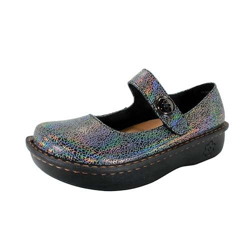 Sanosan Julia Comfort Mary Jane Clogs, Silberner Regenbogen, 37.5 EU von SANOSAN Foot Comfort