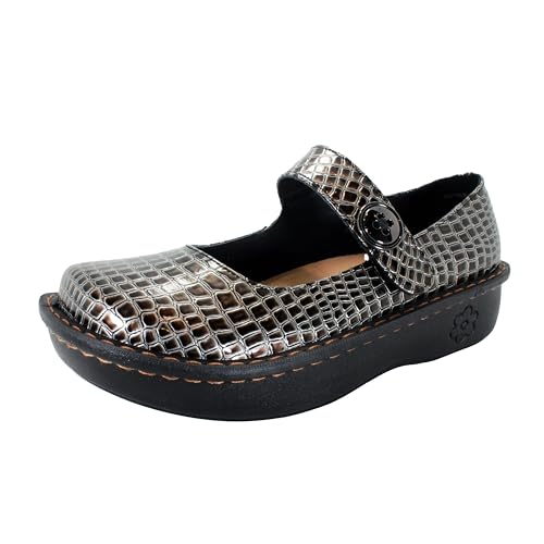 Sanosan Julia Comfort Mary Jane Clogs, Zinn Croco, 37.5 EU von SANOSAN Foot Comfort