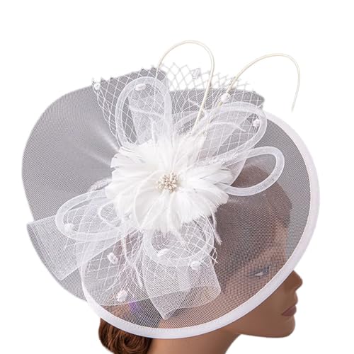 1920er Blumen-Haarspange für Damen, Flapper-Kopfschmuck, Kopfbedeckung für Party, Party, elegante Feder, große Blume, Fascinator für Frauen von SANRLO