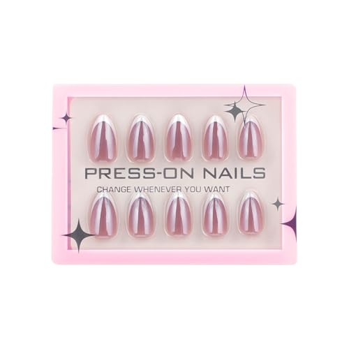 30 Stück Mandelförmige Künstliche Nägel Vollständige Abdeckungen Zum Aufkleben Auf Die Nägel Acrylnägel Mit Französischer Spitze Einfaches Aufdrücken Der Nägel Für Frauen Und Mädchen von SANRLO