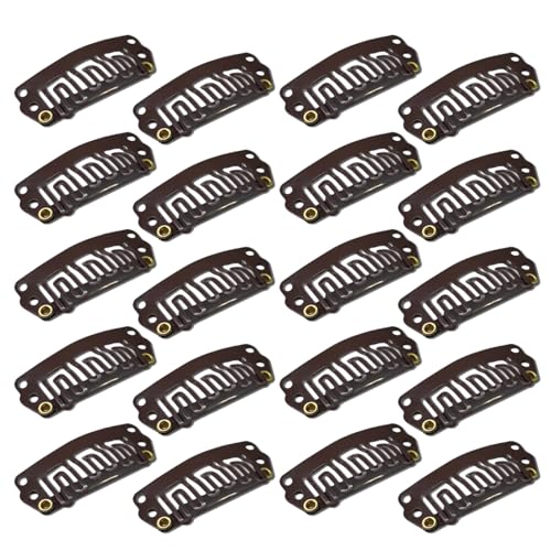 Beliebte Haarspangen mit sechs Zähnen für Frauen, Perücken, starker Griff, Clip für Frisuren, modische Seitennadeln, rutschfeste Haarspangen, 20 Stück von SANRLO