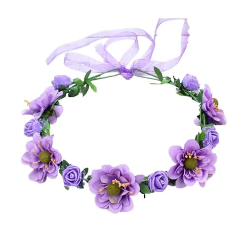 Bunte Blumen-Haarbänder für Damen, Braut, Blumenkranz, geeignet für verschiedene Anlässe, Blumenkranz von SANRLO