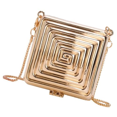 Elegante Acryl-Umhängetasche mit einzigartiger Herzform Crossbody Geldbörse Abendtaschen Party Handtasche für besondere Anlässe, Gold#square von SANRLO