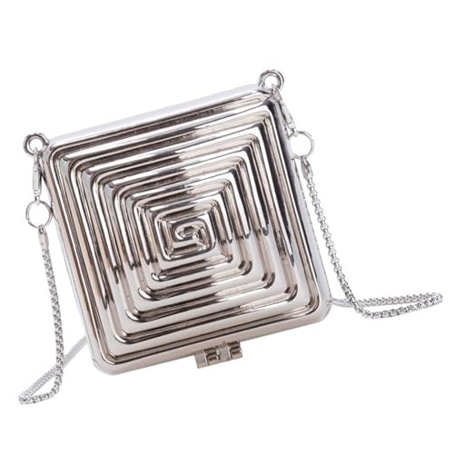 Elegante Acryl-Umhängetasche mit einzigartiger Herzform Crossbody Geldbörse Abendtaschen Party Handtasche für besondere Anlässe, Silber #quadratisch von SANRLO