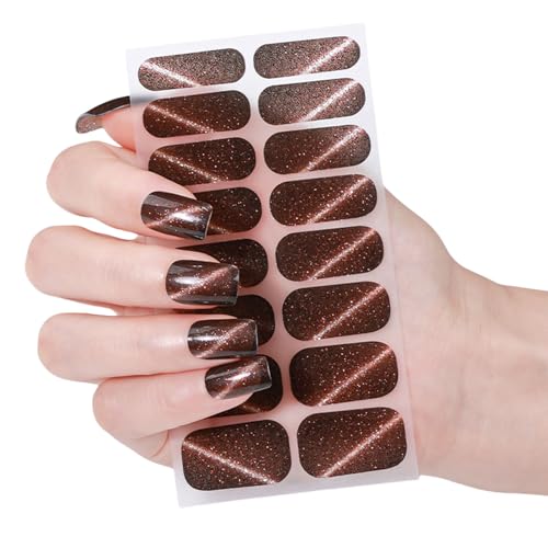 Gel Nagelaufkleber Katzenaugen Nagellackstreifen Maniküre Aufkleber Wasserfeste Gel Nagelfolien Trendige Gel Nagelstreifen von SANRLO