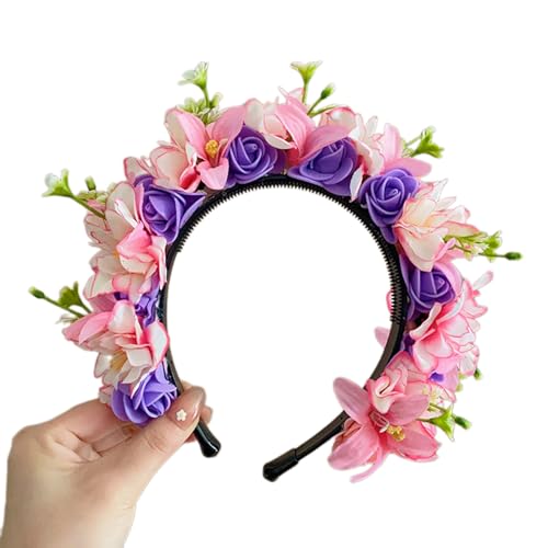 Große Blume für Hochzeit, Blumenstirnbänder, Braut, Blumen-Haarbänder für Damen, Blumenkranz, Blumen-Haarbänder von SANRLO