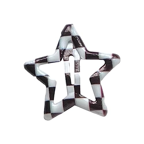 Haarnadel mit Gitter-Druck, glänzende Sterne, für Damen, Punk, Pony, Haarspange, Ästhetik, Gitterdruck, Haar-Accessoires von SANRLO