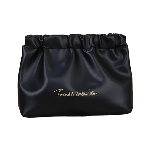 Kosmetiktasche mit großem Fassungsvermögen, tragbare Kulturbeutel, organisierte Damen-Make-up-Tasche für Reisen, Lippenstifte und Parfümhalter, Schwarz, Größe L Kosmetiktasche mit großem Fassungsvermögen, tragbare Kulturbeutel, organisierte Damen-Make-up-Tasche für Reisen, Lippenstifte und Parfümhalter, Schwarz, Größe L von SANRLO