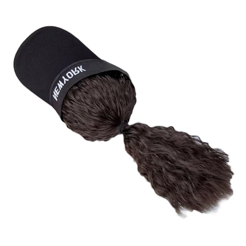 Lässiger Baseballhut mit Haarteil, Pferdeschwanz, Haarverlängerungen für Cosplay, Streetwear, Sonnenhut, lockiger Pferdeschwanz, Foto-Requisiten Lässiger Baseballhut mit Haarteil, Pferdeschwanz, Haarverlängerungen für Cosplay, Streetwear, Sonnenhut, lockiger Pferdeschwanz, Foto-Requisiten von SANRLO