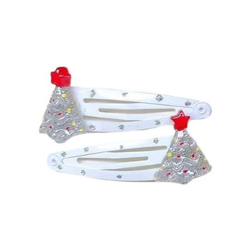 Modische Haarspange für Damen und Kinder, Weihnachtsmann-/Baum-Anhänger, rutschfest, stilvoll von SANRLO