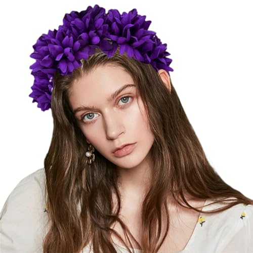 Modische Kopfbedeckungen, Blumen-Haarbänder, Haarschmuck, Blumen-Haarbänder, Cosplay-Kostüm für Damen und Mädchen, Haarschmuck für Mode-Liebhaber von SANRLO