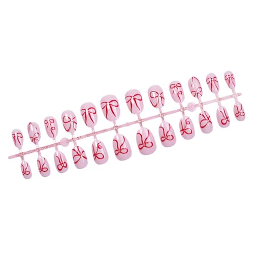 Nägel zum Aufdrücken, Mandelkleber, französische künstliche Nägel, Kunstnägel, Geschenke für Frauen und Mädchen, 24 Stück von SANRLO