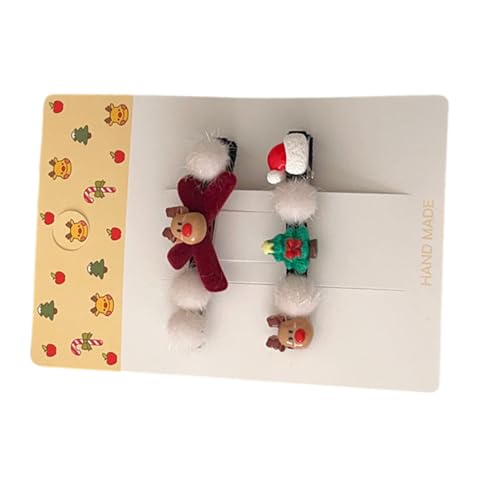 SANRLO Haarspangen, Stirnbänder, Haarschmuck für Damen, 2 Stück/Set, Cartoon-Weihnachtsmann/Bär/Elch, Haarnadel für Weihnachtsbegeisterte, Pferdeschwanz, Pony, Haarnadeln für Teenager, Kinder, von SANRLO