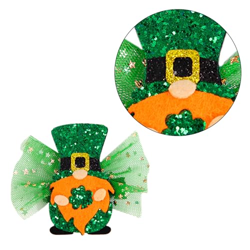 SANRLO Haarspangen, Stirnbänder, Haarschmuck für Damen, Patrick Day, Feier, Haarspange, Festival, Mottoparty, Netz-Seitenclip, Kleeblatt-Haarnadel, irisches Haar-Accessoire von SANRLO