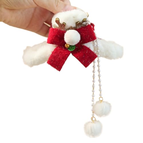 SANRLO Haarspangen, Stirnbänder, Haarschmuck für Damen, Weihnachtsbaum/Schneemänner/Schleifenform, zarte Damen-Haarklammer, Fotozöpfe, hoher Pferdeschwanz, Plüsch-Haarklammer von SANRLO