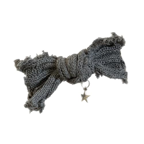 SANRLO Haarspangen, Stirnbänder, Haarschmuck für Damen, gestrickte Schleife, elegant, zerrissener Stil, Seitenclip, Schleife, Haarspange, süße Mädchen, Feenschleife, Stil, Sterne, Schleife, Balletcore von SANRLO