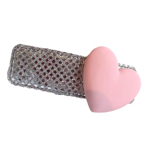 SANRLO Haarspangen, Stirnbänder, Haarschmuck für Damen, rosa Haarspange, glitzernd, Herz, niedlich, handgefertigt, niedliche Nadeln, Haarnadel, Kopfbedeckung für Frauen und Mädchen von SANRLO