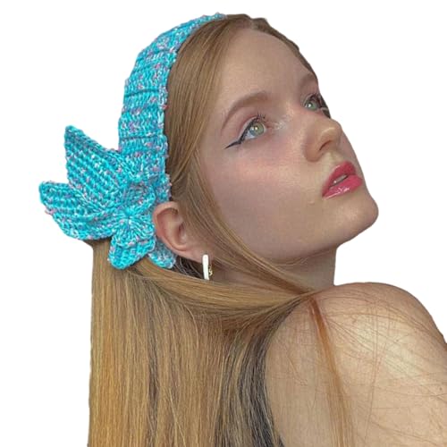 SANRLO LittleSwan Stirnbänder, Haar-Accessoires für Damen, handgefertigtes Häkel-Stirnband für Damen, Bandana, Kopfbedeckung, Strick-Tiaras, breites Haarband, Damen-Zubehör von SANRLO