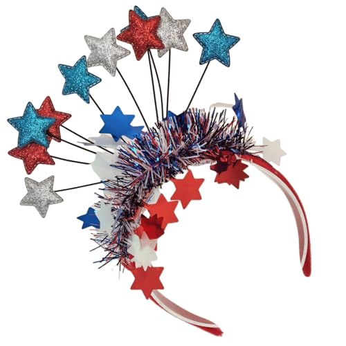 SANRLO Modische Tricolor Star Stirnbänder Glitzer Stirnbänder Weihnachten Party Kopfbedeckung für Partys und den Alltag von SANRLO