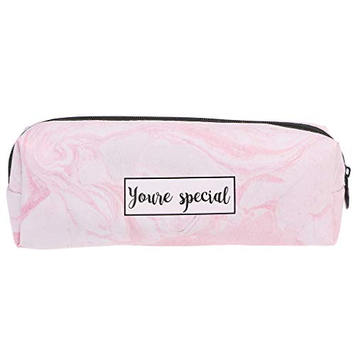 SANRLO R Federmäppchen, Leder-Stifttasche, wasserdicht, großes Fassungsvermögen, Reise-Make-up-Organizer für Kinder, Erwachsene, Schule, Büro, Reisen, Pink, 18*7cm, Taschen-Organizer von SANRLO