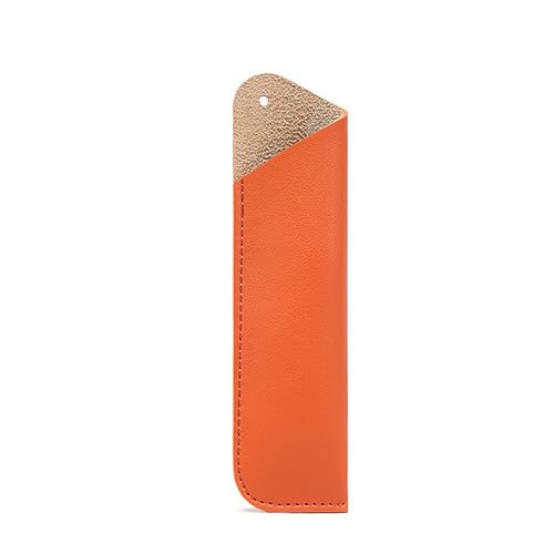 SANRLO R Federmäppchen, PU-Leder, Stifthalter, handgefertigt, Schutzhülle, Stifteetui, Schutz für Kugelschreiber, Bleistift, Orange. Farbe:, 4.6*16CM, Taschen-Organizer von SANRLO