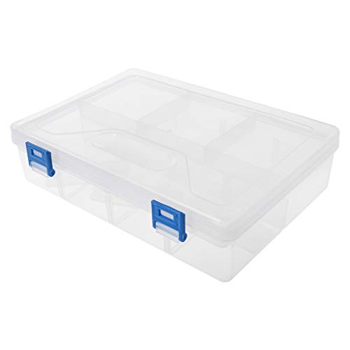 SANRLO R Federmäppchen, doppellagig, für Stifte, transparent, Kunststoff, Aufbewahrungsbox für Schreibwaren, Transparent, Length 23*Width 16*Height 6CM, Taschen-Organizer von SANRLO