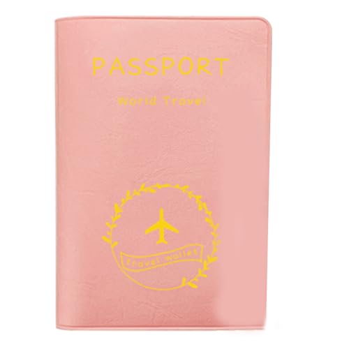 SANRLO Reiseutensilien, Reisezubehör, stilvolle PU-Reisepasshülle, multifunktionale Brieftasche, schützende Kreditkartenhülle für Damen und Herren, Pink#, 9.5*13.5cm von SANRLO