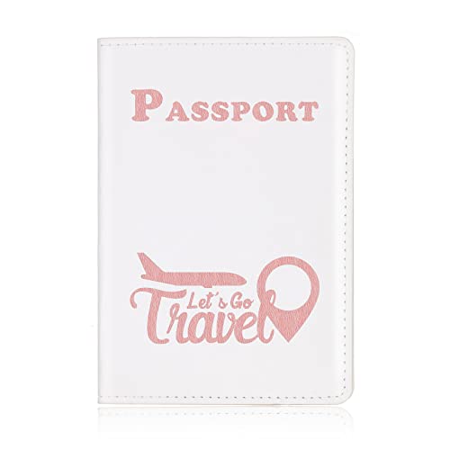 SANRLO Reisezubehör, Reisezubehör, PU-Leder-Passhülle für Kartendokarten, Heißprägung, einfaches Flugzeug, für Damen und Herren, Reisepasshülle, Pink#, 10x14cm von SANRLO