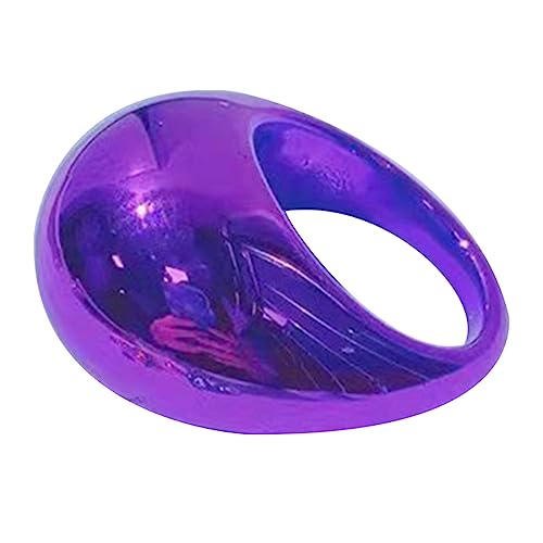 SANRLO Ring, bunte Ellipsen, geometrisch, mehrfarbig, geometrisch, unregelmäßig, für Damen und Mädchen, Zeigefinger-Schmuck, Vintage-Ringe, Inner diameter about 17mm, Kunststoff / Harz von SANRLO