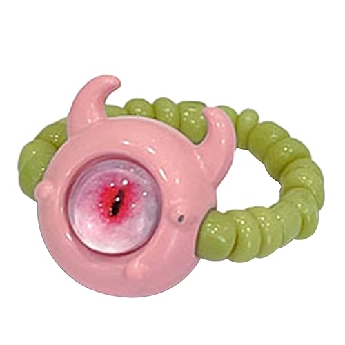 SANRLO Ring, niedlicher Cartoon-Perlenfinger für Mädchen, elastische Perlen, vielseitiger Fingerkreis, Geschenk für beste Freundinnen, Length 3cm, Kunststoff von SANRLO