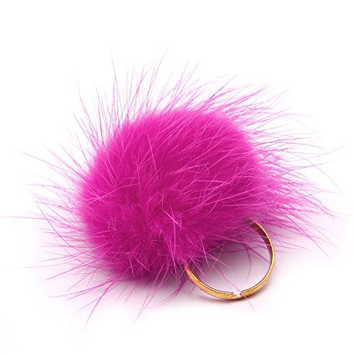 SANRLO Ring, trendiges Schmuckzubehör, größenverstellbare Kugel für Damen und Mädchen, Size reference picture, Plüsch von SANRLO
