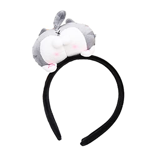 SANRLO Stirnbänder, Haar-Accessoires für Damen, Cartoon-Plüsch-Haarband, Schweinchenbutt, Haarhalter, Anime, pelziger Hintern, Haar-Accessoires, rosa Hintern, elastisches Stirnband für Kopfklo von SANRLO