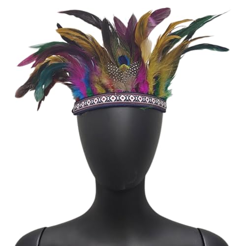 SANRLO Stirnbänder, Haar-Accessoires für Damen, Karneval, Party, Stirnband für Karneval, Festival, Urlaub, Erwachsene, Federhaarband, Rollenspiel, Bühnen-Kopfbedeckung von SANRLO