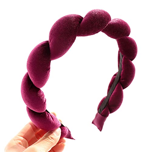 SANRLO Stirnbänder, Haar-Accessoires für Damen, geflochtenes Stirnband, Samt, Schwamm, Haarband, Spa, Stirnband, Waschen, Gesicht, Hautpflege, Stirnband, Make-up, Yoga, Schweißband von SANRLO