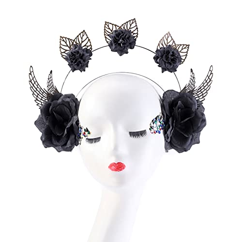 SANRLO Stirnbänder, Haar-Accessoires für Damen, schön für Stirnband, Kopfreif, Blume, Blatt, Haarreif, Tiaras, Kopfbedeckung für Frauen und Mädchen, Straßen-Shoot von SANRLO