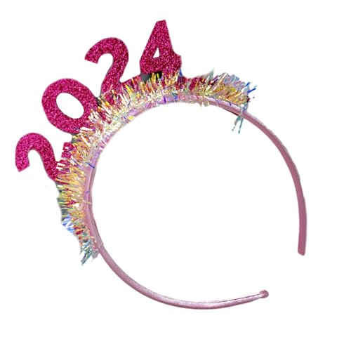 SANRLO Stirnbänder, Haarschmuck für Damen, 2024 Neujahrs-Haarband für Damen, Studenten, Musikfestivals, Fotografie, Haarband, Pailletten, Buchstaben, Stirnbänder zum Fotografieren von SANRLO