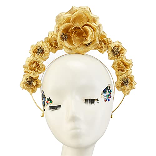 SANRLO Stirnbänder, Haarschmuck für Damen, Barockkrone, HaloCrown, Kopfschmuck, HaloCrown, Kopfschmuck, Kopfschmuck, Stirnband, Blumenstirnband von SANRLO