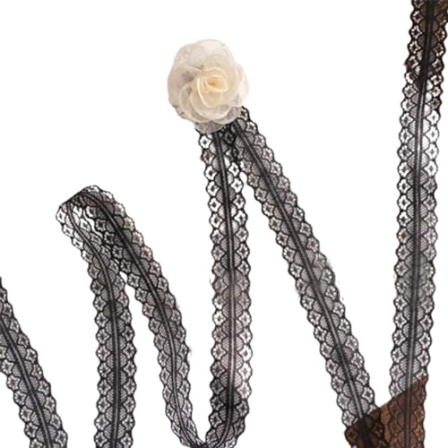 SANRLO Stirnbänder, Haarschmuck für Damen, Blumen-Choker-Halskette, verstellbares Spitzenband, Halsschmuck, Schlüsselbein-Halskette, elegante handgebundene Halskette, About 150cm long, Polyester von SANRLO