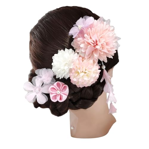 SANRLO Stirnbänder, Haarschmuck für Damen, Blumen-Haarnadeln mit Gänseblümchen-Zubehör für Frauen und Mädchen, floraler Japonismus für Tsumami-Kopfschmuck, Haarschmuck von SANRLO