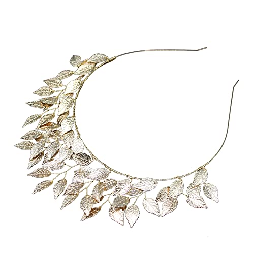 SANRLO Stirnbänder, Haarschmuck für Damen, Brautschmuck, Blattkrone, Stirnband, Brautschmuck, Perlen, Diadem, Kopfschmuck für Hochzeit, Abschlussball, Festival, Brautjungfer, Haarschmuck, 11*14cm, von SANRLO