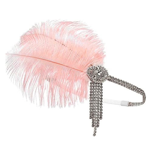 SANRLO Stirnbänder, Haarschmuck für Damen, Feder-Flapper-Stirnbänder, 1920er-Jahre, Ballkönigin, Kopfschmuck für besondere Anlässe, Hochzeit, Verlobung, Nacht, Kopfbedeckung, Haarstyling von SANRLO