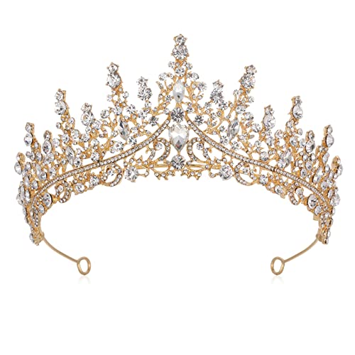 SANRLO Stirnbänder, Haarschmuck für Damen, Hochzeits-Tiaras für die Braut, Kristallkronen und Diademe, barockes Stirnband für Mädchen, für Strass, Königin, Haarschmuck, Metalllegierung von SANRLO