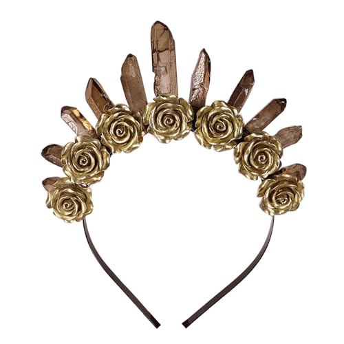 SANRLO Stirnbänder, Haarschmuck für Damen, Kristallblumen-Diadem, Stirnband für Damen, Vintage-Krone, Haarreif, Hochzeitskopfschmuck für Brautparty, Mädchen, Haarschmuck, Size reference picture, von SANRLO