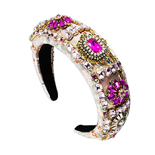 SANRLO Stirnbänder, Haarschmuck für Damen, Perlen-Stirnband, Barock-Stirnband für Damen, luxuriöses Strass-Stirnband, Barock-Kopfschmuck, Barock-Kristall-Stirnband von SANRLO