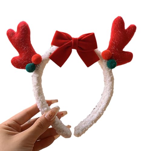 SANRLO Stirnbänder, Haarschmuck für Damen, Weihnachts-Stirnband, Schleife, Geweih, Kopfreif, Party-Requisiten, Zubehör, Festival, Party, Haarband, Kinder und Erwachsene von SANRLO