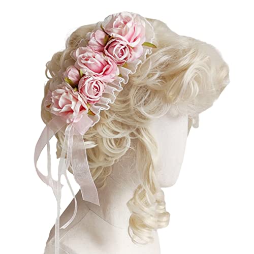 SANRLO Stirnbänder, Haarschmuck für Damen, modisch, mehrfarbig, Spitze, Blumenform, Haarreif mit Fliege, Dekoration, Bühne, Hochzeit, Party, Frauenstyling für Kopf von SANRLO